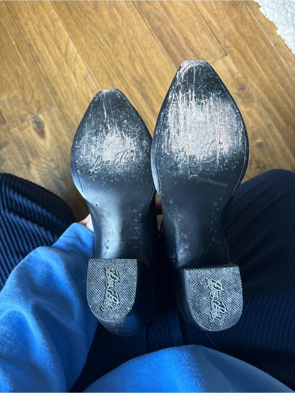 Dan Post black leather cowboy boots - Picture 7 of 8